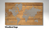 Pushpin Map on Wood - World with Country Labels
