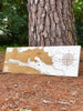 Custom Coastline Map on Wood
