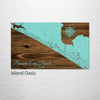 Panama City Beach, Florida - Street Map on Wood