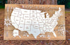 Pushpin Map on Wood - USA