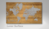 Pushpin Map on Wood - World
