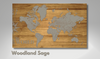 Pushpin Map on Wood - World