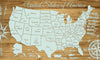 Pushpin Map on Wood - USA