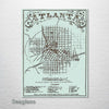 Atlanta, GA 1864 - Historic Map on Wood