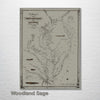 Chesapeake & Delaware Bays 1840 - Historic Map on Wood