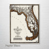 Florida Map on Wood 1823