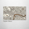 London, England - Street Map on Wood
