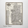 Long Island & Queens, NY 1874 - Historic Map on Wood