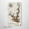 Smith Mountain Lake, Virginia - Street Map on Wood