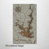 Smith Mountain Lake, Virginia - Street Map on Wood