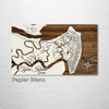 Tybee Island, GA - Street Map on Wood
